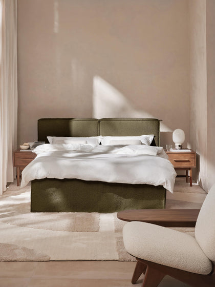 Westwing Collection Bouclé-Boxspringbett Lennon Im Verkauf