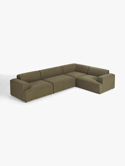 Westwing Collection Großes Ecksofa Melva (4-Sitzer)