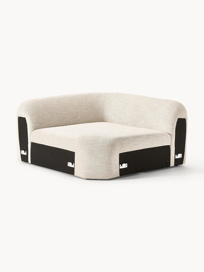 Westwing Collection Abgerundetes Eckmodul Wolke aus Bouclé