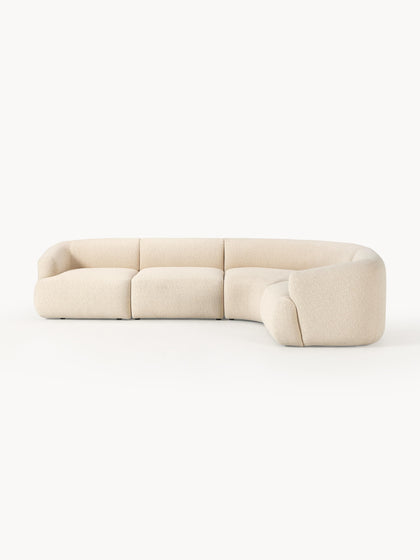 Westwing Collection Modulares Bouclé-Ecksofa Sofia (4-Sitzer)