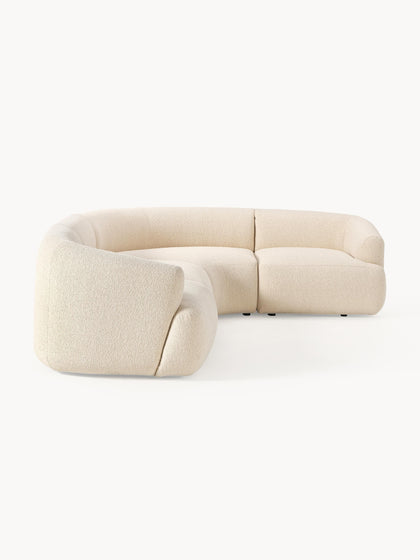 Westwing Collection Modulares Bouclé-Ecksofa Sofia (4-Sitzer) Lagerräumung