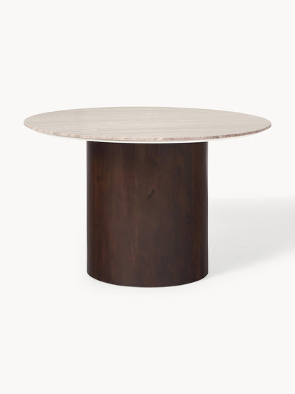 Westwing Collection Runder Marmor-Esstisch Abby Ø 120 cm
