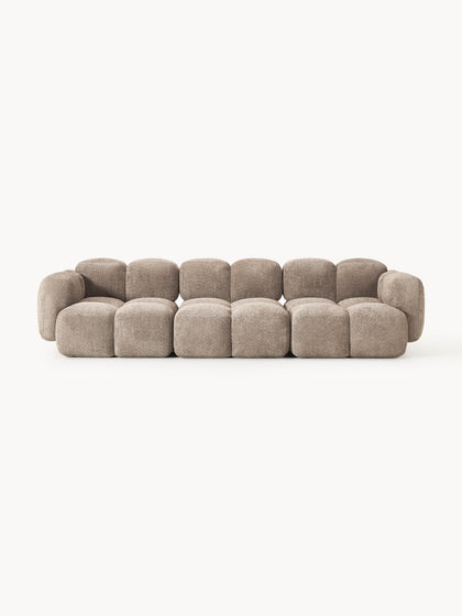 Westwing Collection Modulares Sofa Tayla (4-Sitzer) aus Teddy-Bouclé