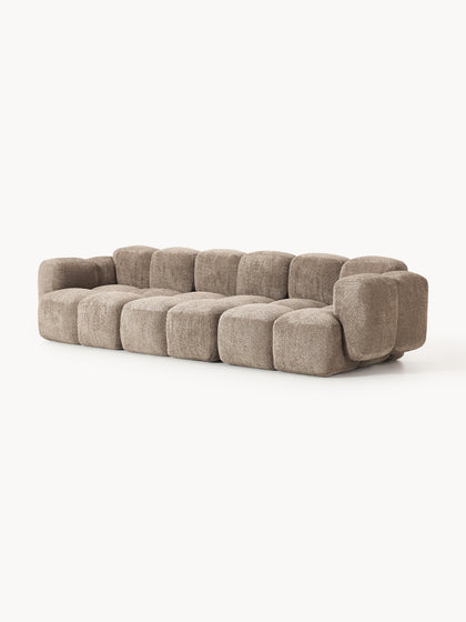 Westwing Collection Modulares Sofa Tayla (4-Sitzer) aus Teddy-Bouclé Neueste Stile
