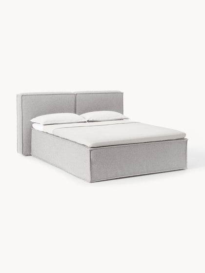 Westwing Collection Bouclé-Boxspringbett Lennon
