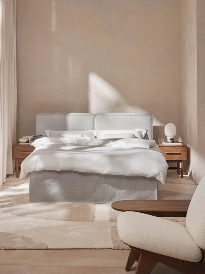 Westwing Collection Bouclé-Boxspringbett Lennon Letzte 2 Tage
