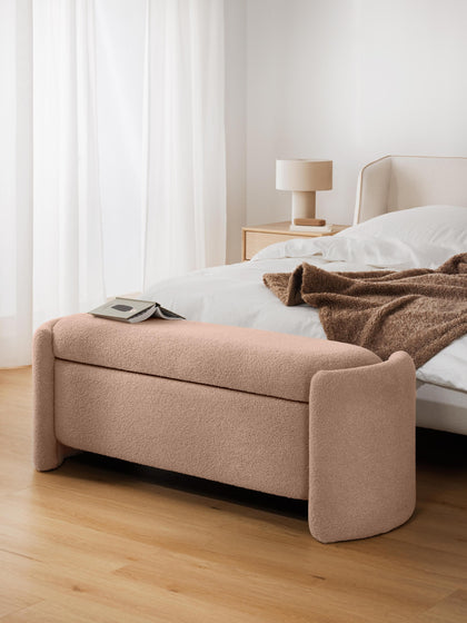 Westwing Collection Teddy-Polsterbank Benji mit Stauraum Zeitbegrenzte Promotion