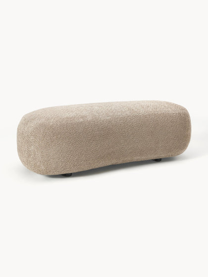Westwing Collection XL-Hocker Alba aus Teddy-Bouclé