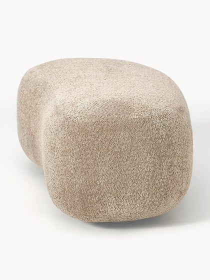 Westwing Collection XL-Hocker Alba aus Teddy-Bouclé Nur für heute