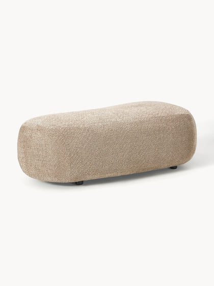 Westwing Collection XL-Hocker Alba aus Teddy-Bouclé Nur für heute