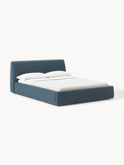 Westwing Collection Bouclé-Polsterbett Cloud mit Stauraum