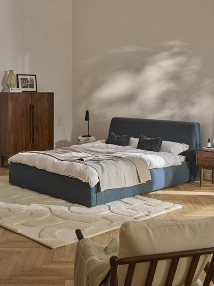 Westwing Collection Bouclé-Polsterbett Cloud mit Stauraum Sonderangebot der Fabrik