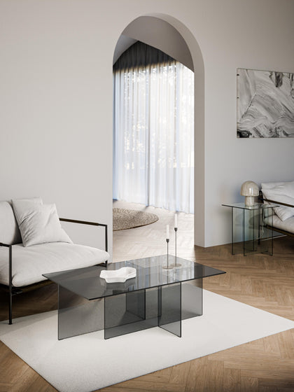 Westwing Collection Glas-Couchtisch Anouk B 102 cm Super Rabatt