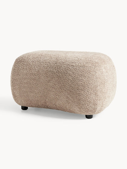 Westwing Collection Hocker Alba aus Teddy-Bouclé