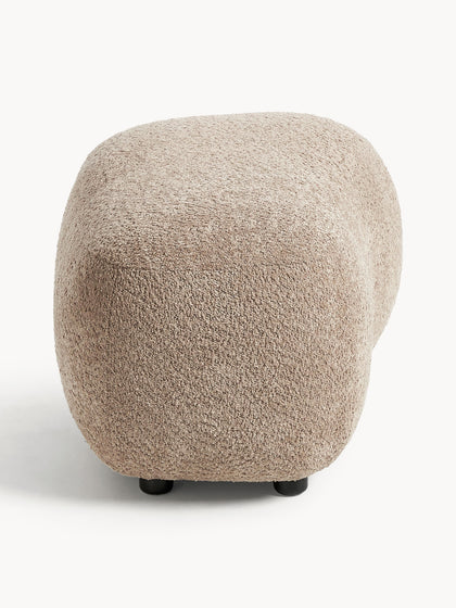Westwing Collection Hocker Alba aus Teddy-Bouclé Clearance-Verkauf