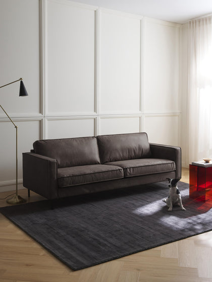 Westwing Collection Sofa Hunter (3-Sitzer) aus recyceltem Leder Begrenzt auf 3 Tage