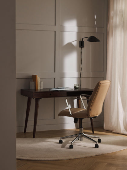 Westwing Collection Kunstleder-Schreibtischstuhl Reto mit Armlehne höhenverstellbar Black Friday Preise