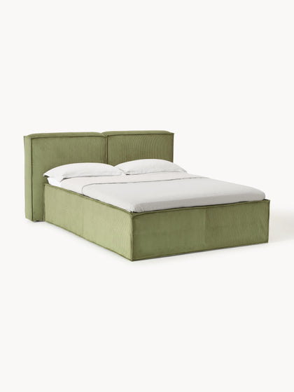 Westwing Collection Cord-Boxspringbett Lennon