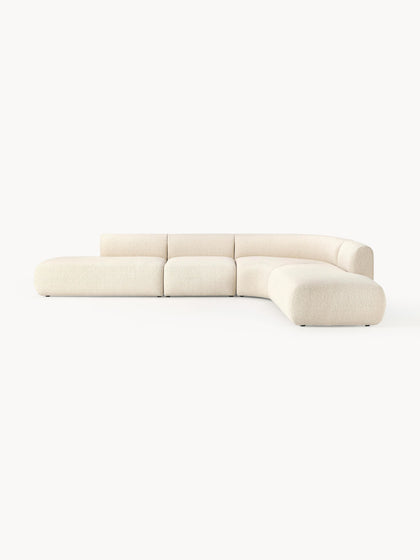Westwing Collection Modulares Bouclé-Ecksofa Sofia (4-Sitzer)