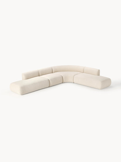 Westwing Collection Modulares Bouclé-Ecksofa Sofia (4-Sitzer) Valentinstagsangebot