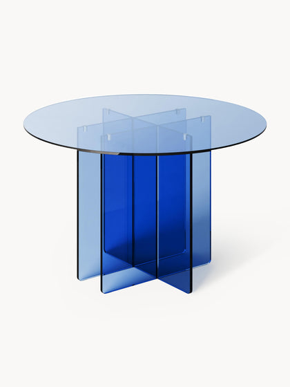 Westwing Collection Runder Glas-Esstisch Anouk Ø 100 cm