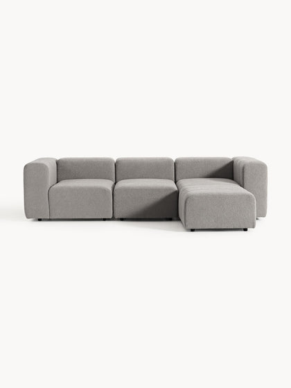 Westwing Collection Modulares Bouclé-Sofa Lena (4-Sitzer) mit Hocker (links/rechts) Sonderangebot der Fabrik