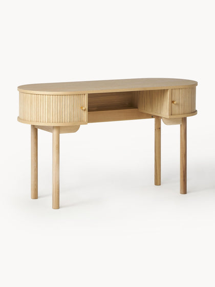 Westwing Collection Schreibtisch Calary mit geriffelter Front Kostenloser Versand international