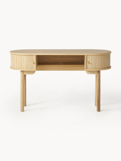 Westwing Collection Schreibtisch Calary mit geriffelter Front Kostenloser Versand international
