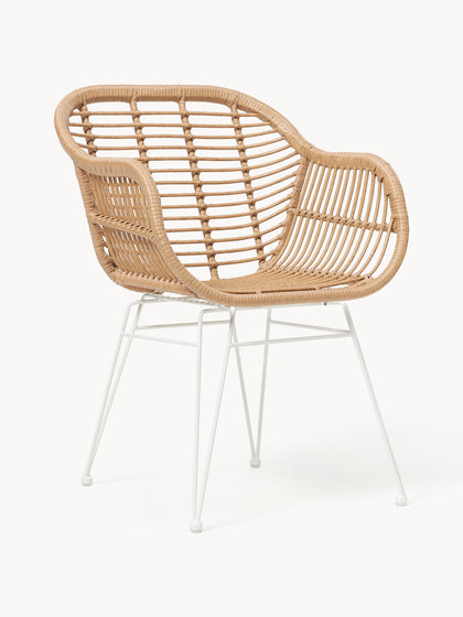 Westwing Collection Polyrattan-Armlehnstühle Costa 2 Stück