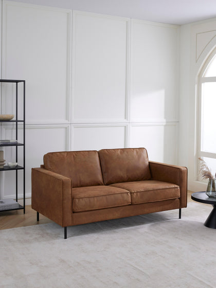 Westwing Collection Sofa Hunter (2-Sitzer) aus recyceltem Leder 50% Rabatt für begrenzte Zeit