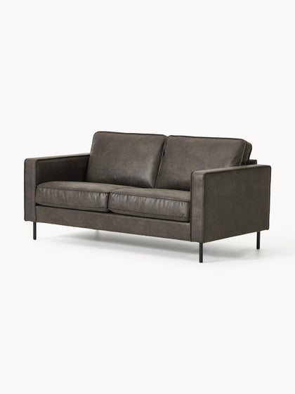 Westwing Collection Sofa Hunter (2-Sitzer) aus recyceltem Leder Schlussverkauf