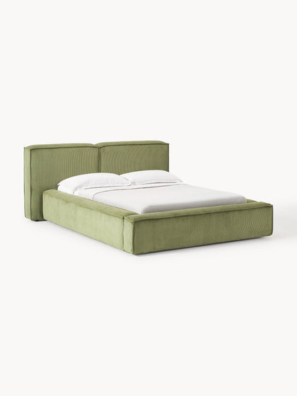 Westwing Collection Polsterbett Lennon aus Cord mit Stauraum Fabrikverkauf