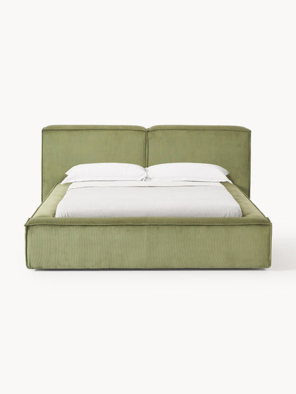 Westwing Collection Polsterbett Lennon aus Cord mit Stauraum Fabrikverkauf