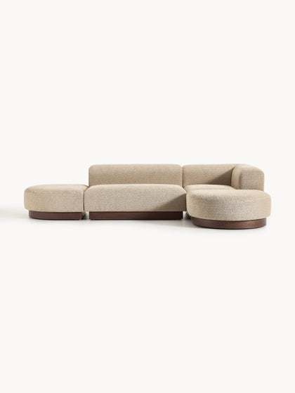 Westwing Collection Modulares Ecksofa Natalie aus Teddy-Bouclé
