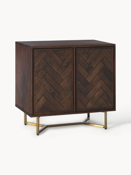 Westwing Collection Sideboard Luca aus Mangoholz mit Fischgrät-Muster Blitzverkäufe