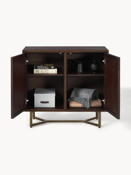 Westwing Collection Sideboard Luca aus Mangoholz mit Fischgrät-Muster Blitzverkäufe