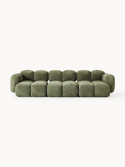 Westwing Collection Modulares Sofa Tayla (4-Sitzer) aus Teddy-Bouclé