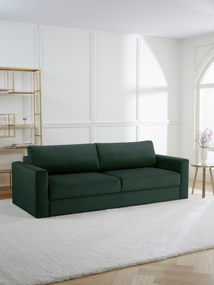 Westwing Collection Samt-Schlafsofa Tasha (3-Sitzer) mit Stauraum Versandkostenfrei