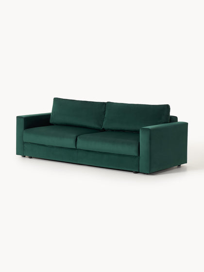 Westwing Collection Samt-Schlafsofa Tasha (3-Sitzer) mit Stauraum Versandkostenfrei