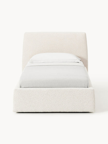 Westwing Collection Bouclé-Einzelbett Cloud mit Stauraum Neueste Mode