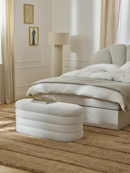 Westwing Collection Bouclé-Polsterbank Alto mit Stauraum Blitzangebot