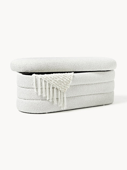 Westwing Collection Bouclé-Polsterbank Alto mit Stauraum Blitzangebot
