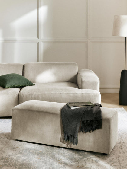 Westwing Collection XL-Hocker Melva aus Cord B 116 x T 42 cm Große Rabatte