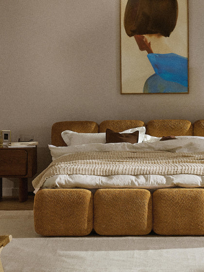 Westwing Collection Polsterbett Tayla aus Teddy-Bouclé mit Stauraum VIP-Rabatte