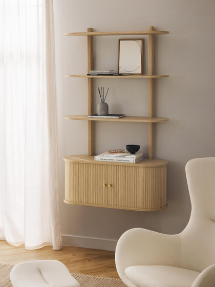 Westwing Collection Wandregal Calary mit geriffelter Front Wochenangebot