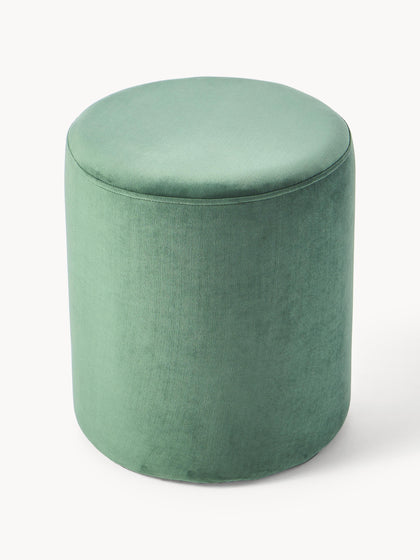 Westwing Collection Samt-Polsterhocker Daisy Letzter Tag