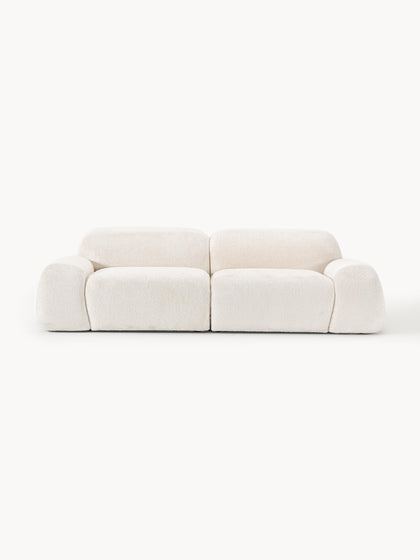 Westwing Collection Modulares Sofa Wolke (3-Sitzer) aus Teddy-Bouclé