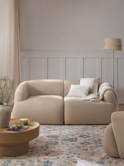 Westwing Collection Modulares Bouclé-Sofa Sofia (2-Sitzer) Nur noch ein Tag übrig