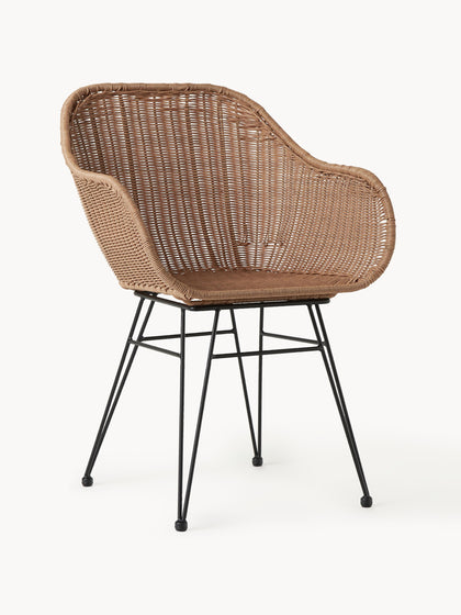 Westwing Collection Polyrattan-Armlehnstühle Costa 2 Stück