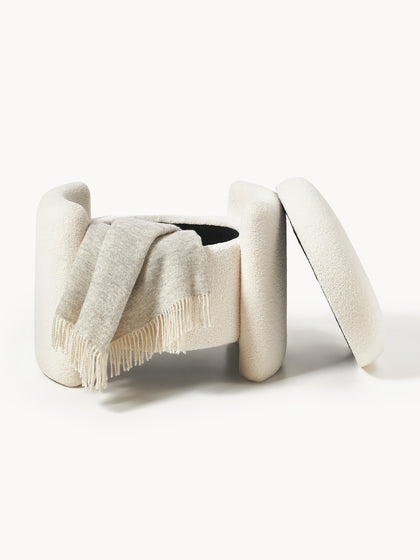 Westwing Collection Teddy-Polsterhocker Benji mit Stauraum Begrenzt auf 3 Tage